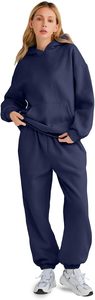 Ladies Pullover Hoodie with Matching Pants Two Piece <b>Set</b> Cozy Warm Sweat Suit Stylish Daily Wear Tracksuit for Womens - Product Image 3