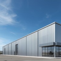 Entrepôt en acier préfabriqué résistant au vent / Bâtiment de stockage métallique à grande portée pour la logistique et l'industrie
