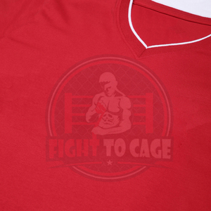 Camiseta de Algodón Ligero Premium para Mujer, Cuello en V, Personalizada, con Ribete en Contraste Rojo, Corte Regular, Manga Corta, Estilo Casual de Verano - Product Image 5