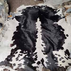 Genuine Cow Skin Leather Full Pelt Hair on Natural Black White Spotted Breathable Varsity Jacket with 100% Polyester Filling - Product Image 3
