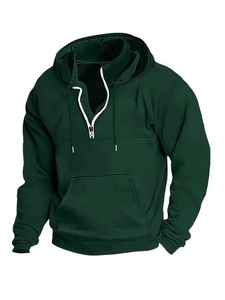 Balaclava Half Zip Unisex Fleece Quarter-zip Pullover Men's Zip Stand Collar Sweatshirt Zipper Balaclava Men's <b>Hoodies</b> - Product Image 2