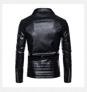 High Quality Wholesale Custom PU Synthetic Leather Business Formal Causal <b>Slim</b> <b>Fit</b> Personalized Windproof Men <b>Jackets</b> - Product Image 2