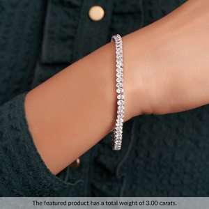 IGI Certified 14k 18k <b>Solid</b> <b>Gold</b> Bracelet Everlyn Oval Lab Diamond Tennis Bracelet Adjustable VS1 Quality Jewellery For Women - Product Image 6