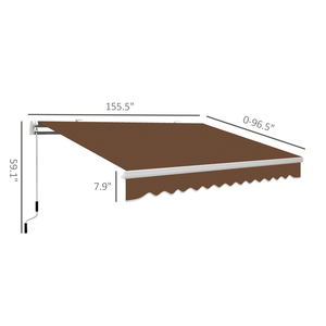Tenda da Sole Estensibile in Lega di Alluminio per Finestre e Porte, Operazione Manuale, Copertura per Balcone e Patio con Protezione dalla Pioggia in PC Rivestito - Product Image 3