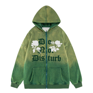 Hoodie zippé pour homme, imprimé, nouvelle collection, sur mesure, vêtements d'hiver, effet délavé, faible MOQ, best-seller - Product Image 5