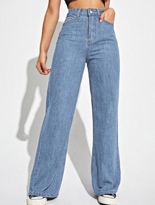 Jeans de Mezclilla Rectos de Corte Regular para Mujer, Personalizados al por Mayor, Estilo Vintage, Casuales, Ecológicos, Transpirables, Otoño Invierno - Product Image 5