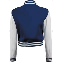 Veste universitaire color block pour femmes grandes tailles, manches contrastées, col montant, boutons pression, automne