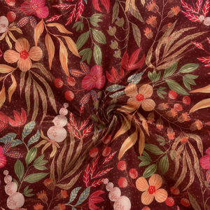 Tissu Chanderi en coton et soie imprimé numériquement, respirant, léger, 100 GSM, biologique, personnalisé, de haute qualité, pour vêtements de filles brodés - Product Image 3