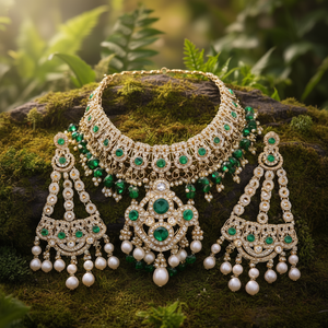 Ensemble de collier fin Designer 10575554DGR avec perles de cristal et de pierres précieuses - Product Image 3
