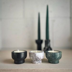 IGNISTONE Marble <b>Candle</b> Holder Set of 3 <b>Square</b> Stone <b>Candle</b> Stands for Home Decoration - Product Image 2