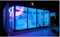 Écran flexible de transparence élevée d'affichage à LED du film P10 pour la publicité en verre de construction de mur rideau