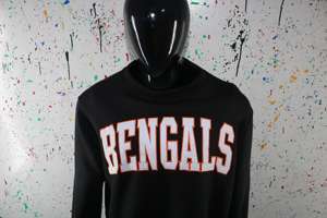 Sudadera BENGALS BLACK con cuello alto 100% BLANCA con apliques bordados, sudadera de cuello ancho URBAN PRODUCTIONS - Product Image 4
