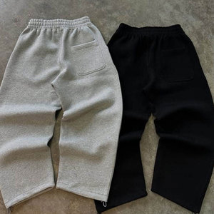 <span class=keywords><strong>Pantaloni</strong></span> sportivi in cotone a taglio svasato spesso grigio inverno <span class=keywords><strong>con</strong></span> cintura elastica regolabile in cotone pesante e grigio impilati <span class=keywords><strong>pantaloni</strong></span> della <span class=keywords><strong>tuta</strong></span> Vintage - Product Image 4
