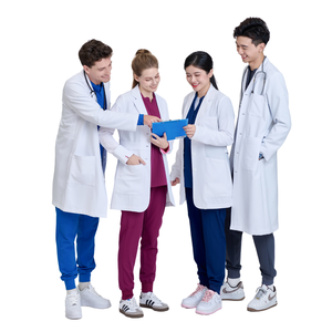 Personalizar diseño uniforme moderno laboratorio bata médico farmacéutico dental médico manga corta con logotipo hombres/mujeres/Unisex-uniforme FMF - Product Image 3