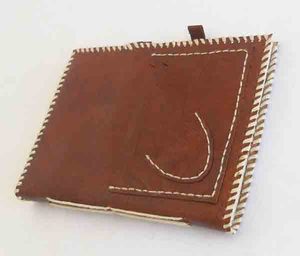 Carnet personnalisé de haute qualité à couverture souple, fait main, en papier de coton recyclé, couleur brun moyen authentique, avec reliure cousue main, design en cuir - Product Image 2