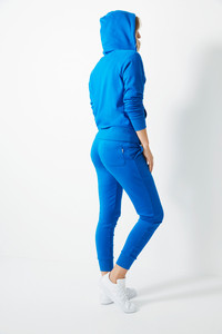 Ensemble de survêtement à capuche pour femmes, imprimé animal blanc, bandes latérales, vêtements de sport décontractés, pantalon à cordon de serrage à manches longues, tenue deux pièces - Product Image 3