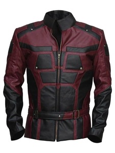 Chaqueta de Cuero Color Granate de Charlie Cox, Daredevil - Product Image 1