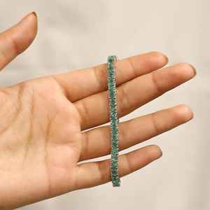 Pulsera de esmeraldas naturales en plata de ley, joyería elegante con gemas verdes, regalo para mujer, joyería de lujo. - Product Image 4