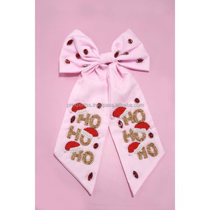 Lazo de pelo de Navidad Ho para niñas, diseño de sombrero de Papá Noel de satén grande para fiestas de invierno, regalos, animales de boda - Product Image 2