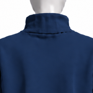 Navy Blue Oversized Women Mock Neck Sweatshirt <b>Pearl</b> Studded Sleeve Pullover Loose Fit Casual Streetwear Long Sleeve Winter <b>Top</b> - Product Image 4