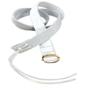 Vintage <b>White</b> Cow Hide Leather <b>Belt</b> Copper Historical Reproduction Reenactment <b>White</b> Buff Leather Sling with Buckle <b>Belts</b> - Product Image 6