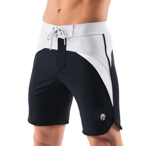 Shorts de bain pour hommes, séchage rapide, extensibles, design color block, pour la compétition, le surf, la plage, les sports nautiques, logo personnalisé OEM - Product Image 4