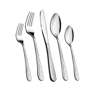Increíble juego de cubiertos pulidos de plata con mango martillado, juego de cubiertos de plata de acero inoxidable, juego de cubiertos decorativos de Metal elegante - Product Image 1
