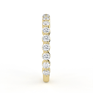14K 18K Yellow Gold Lab Grown Diamond <b>Ring</b> Baguette Cut Center Undulating Ribbon Multi Stone Mixed Geometric Fine Jewelry - Product Image 5
