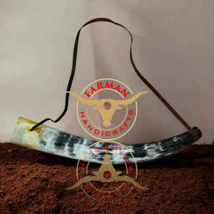 Cor de bœuf blanc extra large de qualité supérieure avec sangle en cuir, instrument de musique artisanal à prix de gros - Product Image 3