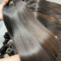 Extensiones de Cabello Humano Natural Virgen Sin Procesar, Liso Sedoso, Super Double Drawn, Paquetes de Cabello Vietnamita, Gran Venta