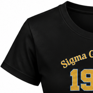 T-shirt personnalisé pour femmes SGRHO Sorority, motif graphique Sigma Gamma Rho, manches courtes, col rond en coton, décontracté, vente en gros - Product Image 6
