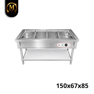 Baño María Comercial de Acero Inoxidable de Alta Resistencia con 4 Compartimentos, Calentador de Alimentos a Vapor para Cafetería, Buffet y Catering - Product Image 3