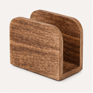 Eco-friendly Natural Acacia Wood Modern Handcrafted Free Standing Napkin Holder <b>Tissue</b> Stand for Kitchen Dining Table Office - Product Image 1