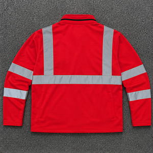 Chaqueta de Trabajo Reflectante de Alta Visibilidad Roja para Hombre, Material de Poliéster, Uniforme de Seguridad para Ropa de Trabajo - Product Image 2