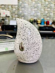 Ensemble d'urnes en forme de goutte d'eau vert moucheté avec décoration à accents métalliques, style américain, écologique, capacité de 200-220 pouces cubiques - Product Image 6
