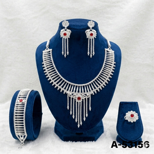 Fashion <b>Statement</b> MOLL JEWELLERS Trendy Certified Wedding Jewelry Set Gold Plated Lab Created Zircon 18-inch Snake Necklace - Product Image 6