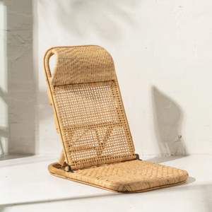 Silla de Suelo Tatami de Ratán Hecha a Mano, Asiento Plegable de Estilo Japonés, Respaldo Ajustable, Muebles Minimalistas Ecológicos de Indonesia - Product Image 2