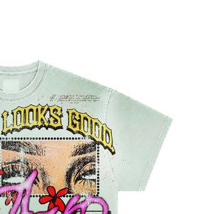 Oversized Streetwear T-Shirt <b>Men</b> Short Sleeve Cotton Jersey Print Front Logo O-Neck Regular Fit Patterned Design - Product Image 4