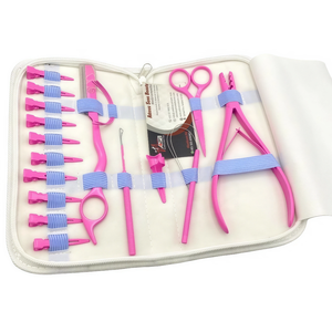 Hot Pink Hair Extension Pliers Wholesale Low MOQ Top Grade Solid Stainless Steel Hair Extension Tools Kit <b>Set</b> With <b>Razor</b> & Clips - Product Image 1