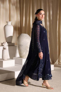 Robe de soirée longue traditionnelle en soie dorée, style chemise, avec broderie perlée, pour mariage, style Inde Pakistan, pour femme, 2026 - Product Image 2