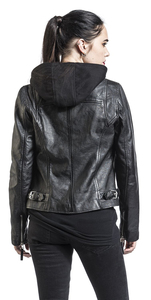 Veste de motard en cuir d'agneau noir véritable pour femme, veste de moto douce et confortable - Product Image 4