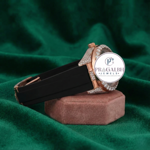 นาฬิกาเพชรหรู Pragalbh Jewels ประดับเพชรแบบ Iced Out Pavé สายสแตนเลสและยาง สำหรับผู้ชายและผู้หญิง - Product Image 3