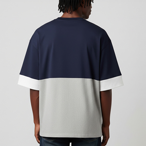 Camisetas Extra Grandes Modernas para Hombre, con Logotipo Impreso en DTF Personalizado, Cuello Redondo, Manga Corta, 2 Tonos, Ecológicas, de Secado Rápido, Estilo Hip Hop - Product Image 6