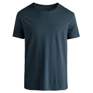 T-shirt pour homme à manches courtes, couleur unie, coupe classique, col rond, tricoté, style décontracté, violet, 100% coton - Product Image 5