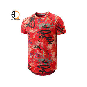 Custom Brand Logo US Size <b>Mens</b> 100% Cotton Hipster Hip Hop <b>Longline</b> Crewneck <b>T</b>-<b>Shirt</b> S-4XL - Product Image 2