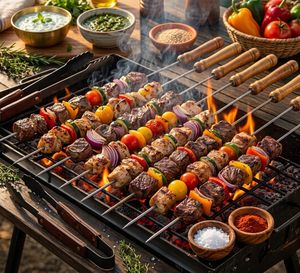 Brochetas para Barbacoa, Palitos de Acero Inoxidable con Mango de Madera para Asar Paneer Tikka, Pollo Tandoori, Seekh Kabab - Product Image 2
