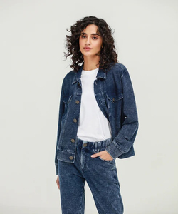 Nueva Chaqueta Vaquera Personalizada OEM de Primera Calidad para Mujer, Chaqueta Vaquera Corta de Manga Larga para Mujer, Chaquetas Vaqueras para Mujer - Product Image 2