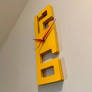 Simple Yellow 12 And 6 Wall <b>Clock</b> Ideal For Restaurant And Workspace Creates Clean And Functional Wall Accent From India - Product Image 1