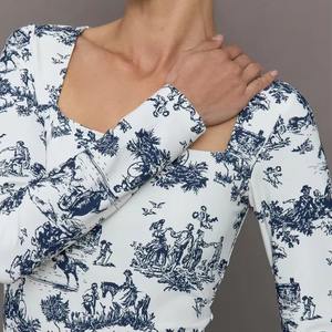 T-shirts pour femmes, coupe ajustée, logo uni, respirants, jersey polyester, sublimation, col rond - Product Image 4