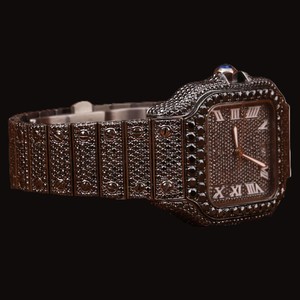 นาฬิกาหรูฮิปฮอปประดับเพชรโมอิสซาไนต์เต็มเรือน ระบบกลไก VVS ผ่านการทดสอบเพชร สำหรับผู้ชาย ดีไซน์ทันสมัย - Product Image 2